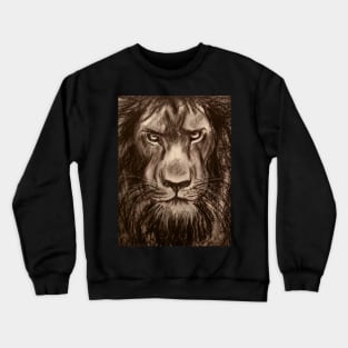 Lion - Charcoal drawing of a Lion Crewneck Sweatshirt